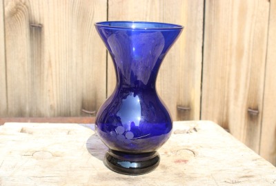 Vase kobaltblaues Glas 50er 60er Jahre Vintage DDR GDR