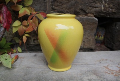 Spritzdekor Vase Art Deco Carstens Gräfenroda Keramik 30er Jahre