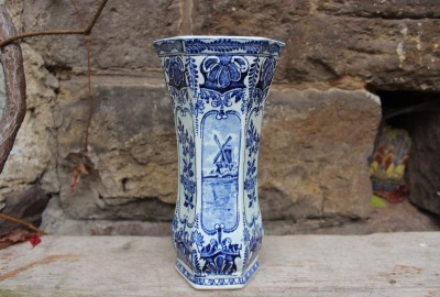 Delfts Vase Boch Belgium Made for Royal Sphinx Porzellan Vintage