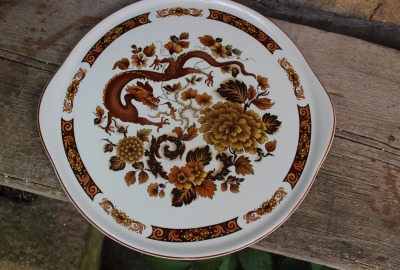 Tortenplatte Myott Meakin Dragon of Kowloon Keramik Vintage 50er Jahre England