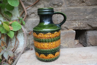 Scheurich Bodenvase Henkelvase Vase 489-39 WGP Relief Dekor Keramik 60er 70er Jahre