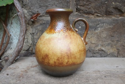 Scheurich Vase Henkelvase Krug 495-20 Midcentury WGP 60er 70er Jahre