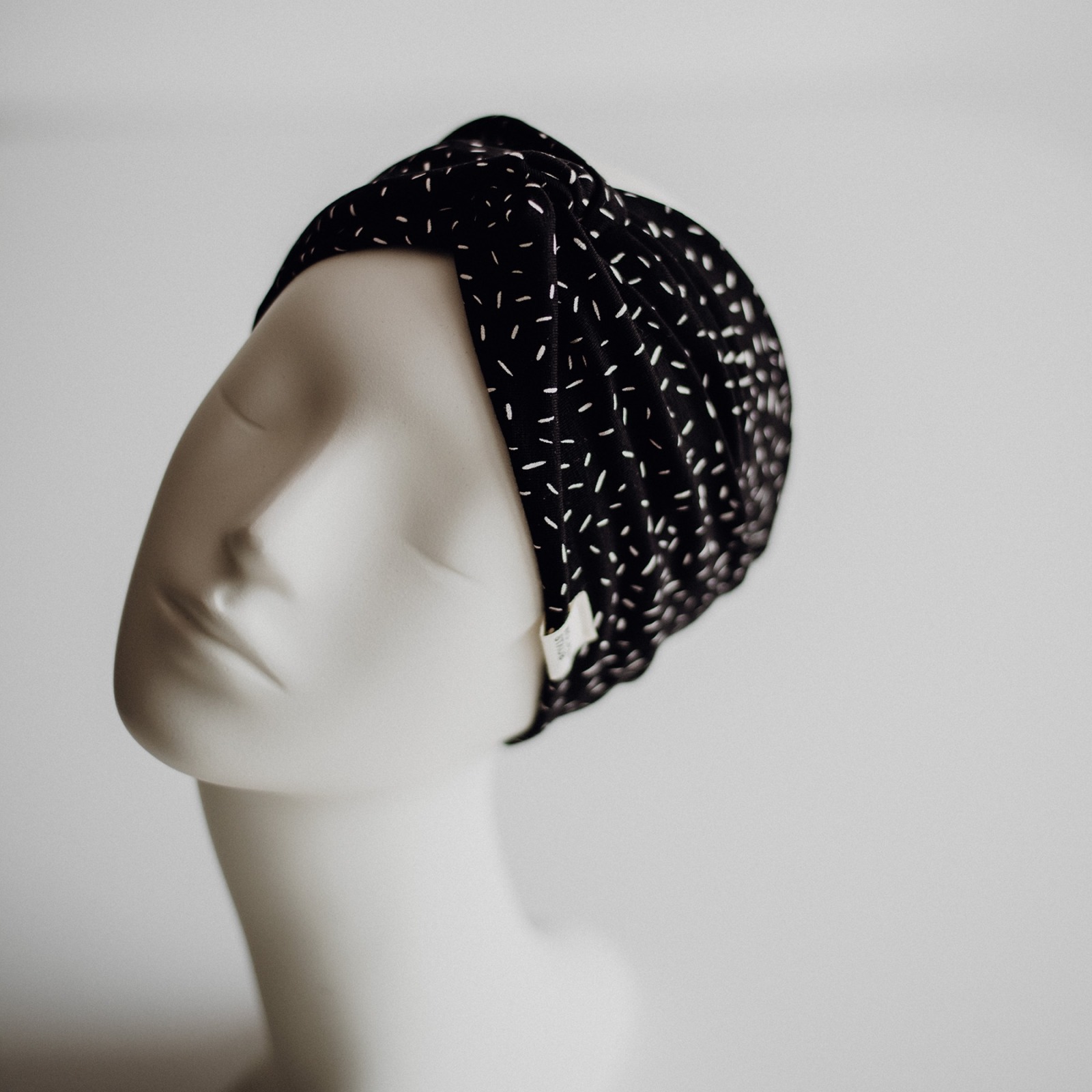 Turban Haarband Konfetti schwarz/weiß