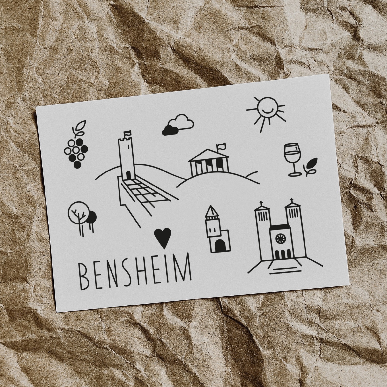 Postkarte Bensheim
