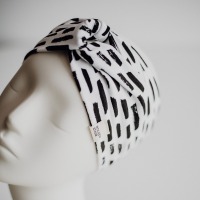 Turban Haarband Stripes weiß/schwarz 2