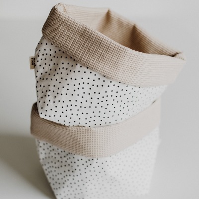 Utensilo / Stoffkorb Little dots - aus Baumwolle und Mini Waffelpiqué