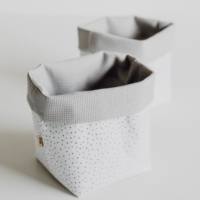 Utensilo / Stoffkorb Mini dots - aus Baumwolle und Mini Waffelpiqué
