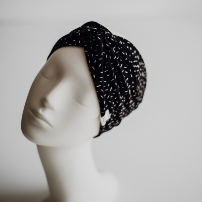 Turban Haarband Konfetti schwarz/weiß - aus Jersey