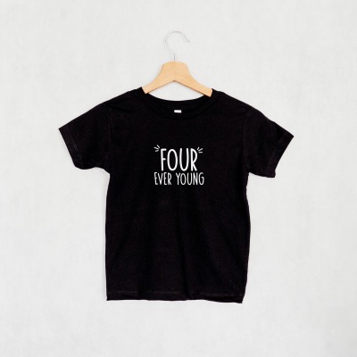 Kinder T-Shirt Vierter Geburtstag - schwarz