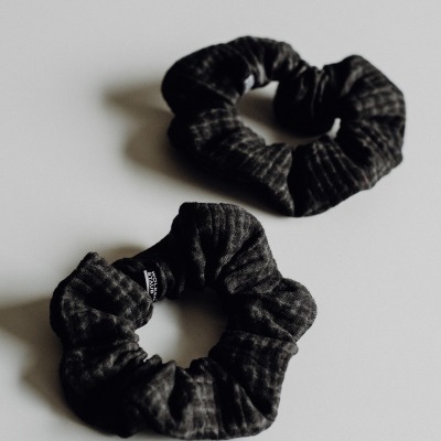 Scrunchie washed black - aus Musselin