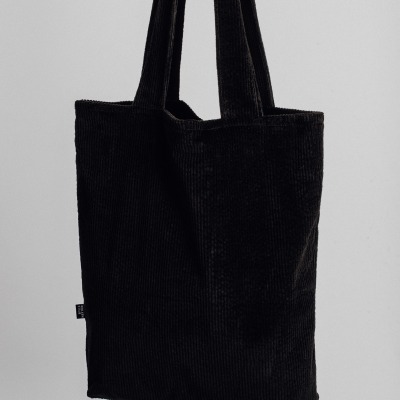 Shopper Tasche aus Soft Cord - schwarz