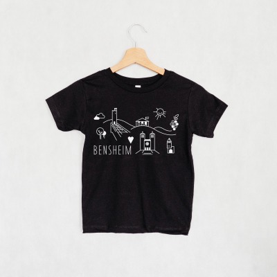 Kinder T-Shirt Bensheim - schwarz