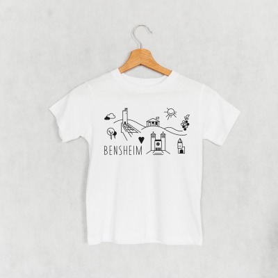 Kinder T-Shirt Bensheim - weiß