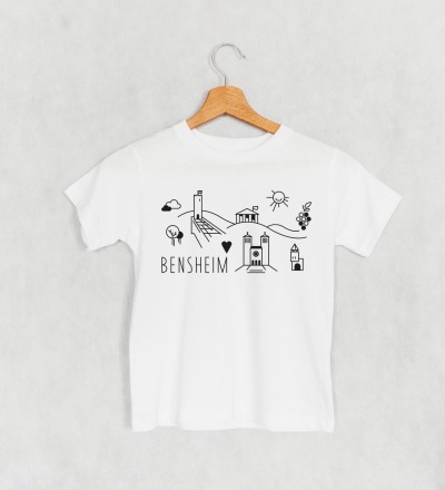 Kinder T-Shirt Bensheim - weiß