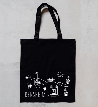 Stofftasche Bensheim - schwarz
