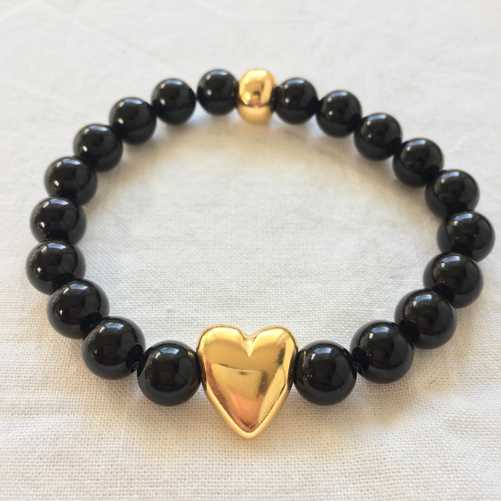 Armband Heartbeat in Black aus schwarzen Achat