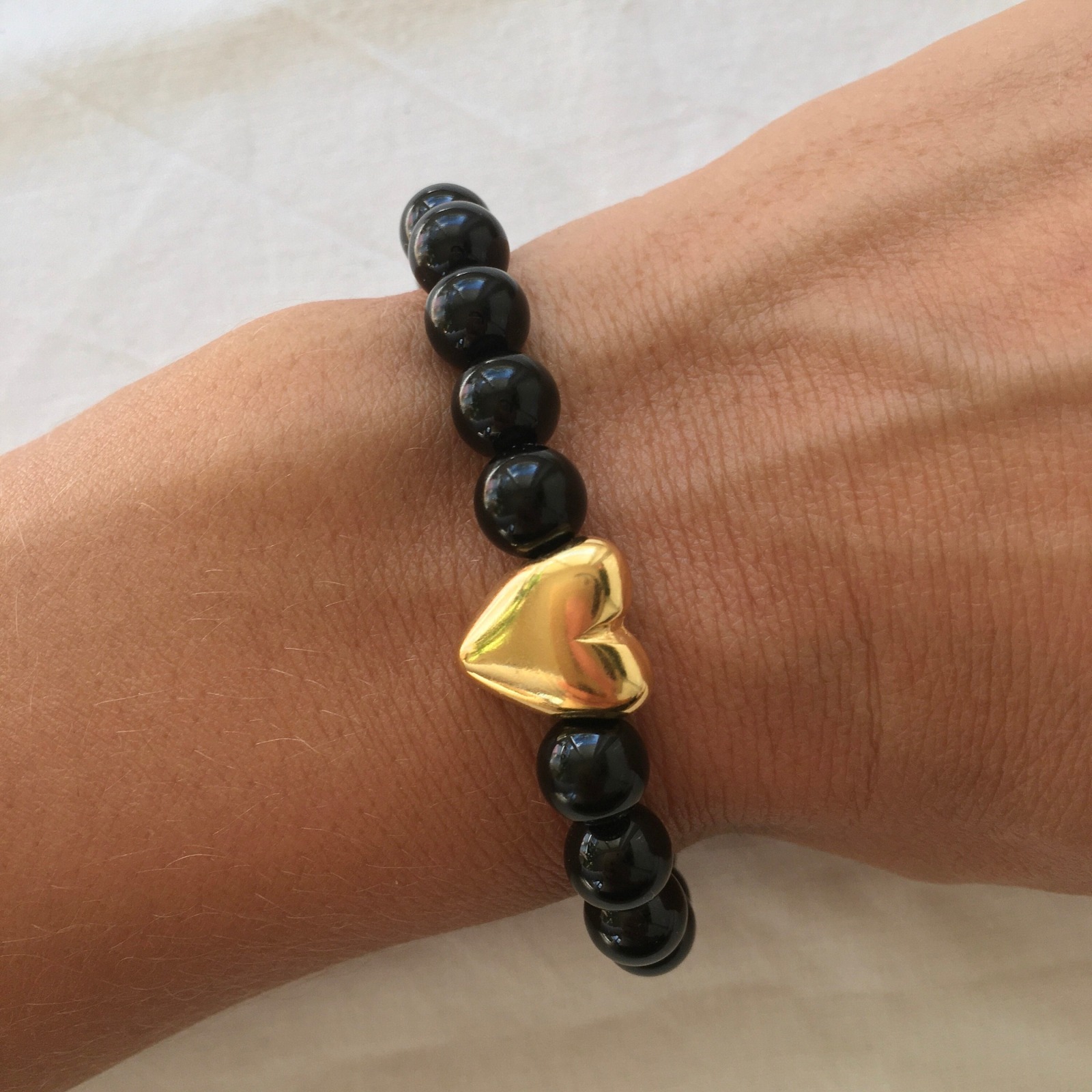 Armband Heartbeat in Black aus schwarzen Achat 3