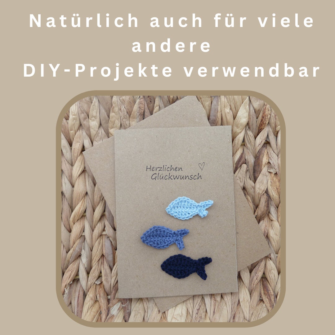 Mini Fisch Häkelapplikation in Wunschfarbe 12