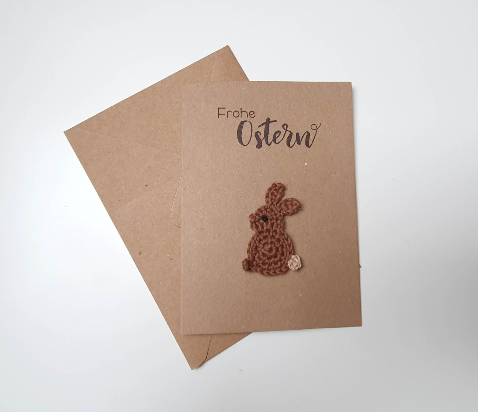 Handgemachte Oster- oder Geburtstagskarte mit Häkel-Hase für Kinder 6