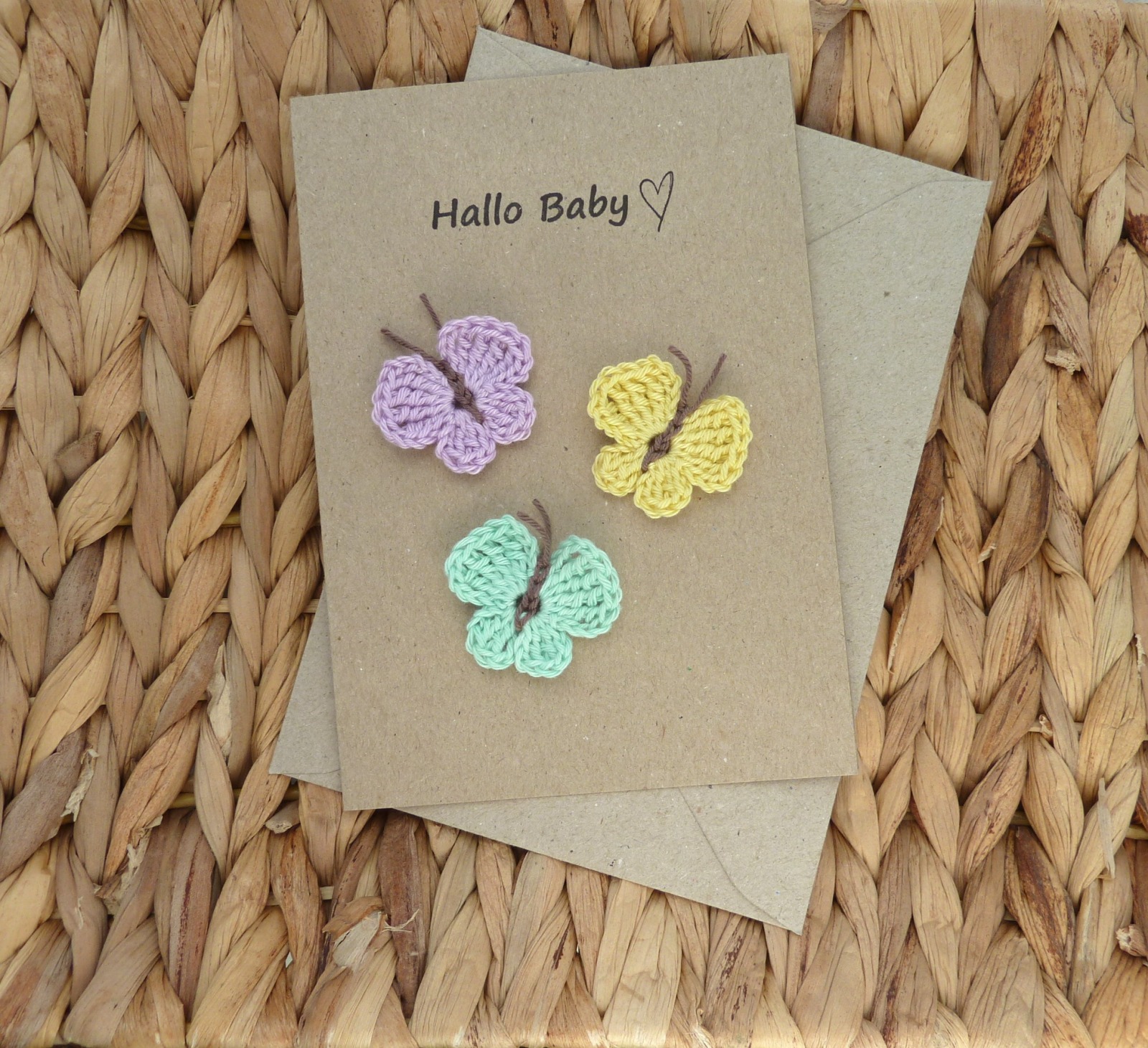Handgemachte Schmetterling Karte aus Kraftpapier 4