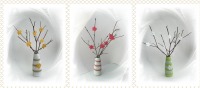 Kleine Blumenvase mit Mini Häkelblumen - Persönliches Geschenk und individuelle Frühlingsdeko 5