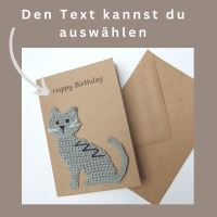 Handgefertigte Katzen-Klappkarte aus Kraftpapier - Perfekt für alle Anlässe 6