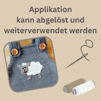 Karte mit handgemachter Schaf-Applikation - Perfekte Glückwunschkarte zur Geburt, Ostern oder zum