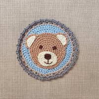 Bär Teddybär Häkelapplikation - 11 cm