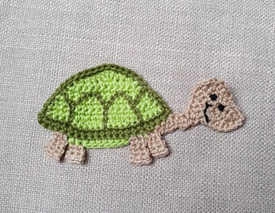 Schildkröte Häkelapplikation - handgefertigten Schildkröten Applikation zum aufnähen