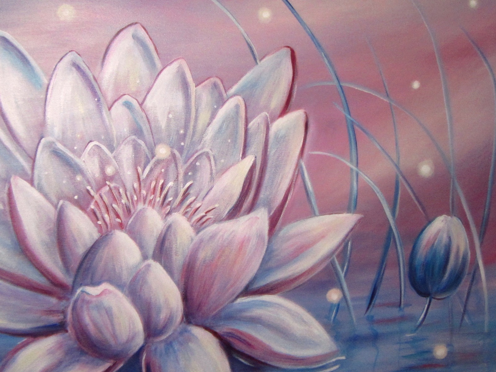 MAGIC WATERLILY - tolles Leinwandbild 80cmx60cm, Künstlerin Christiane Schwarz 3