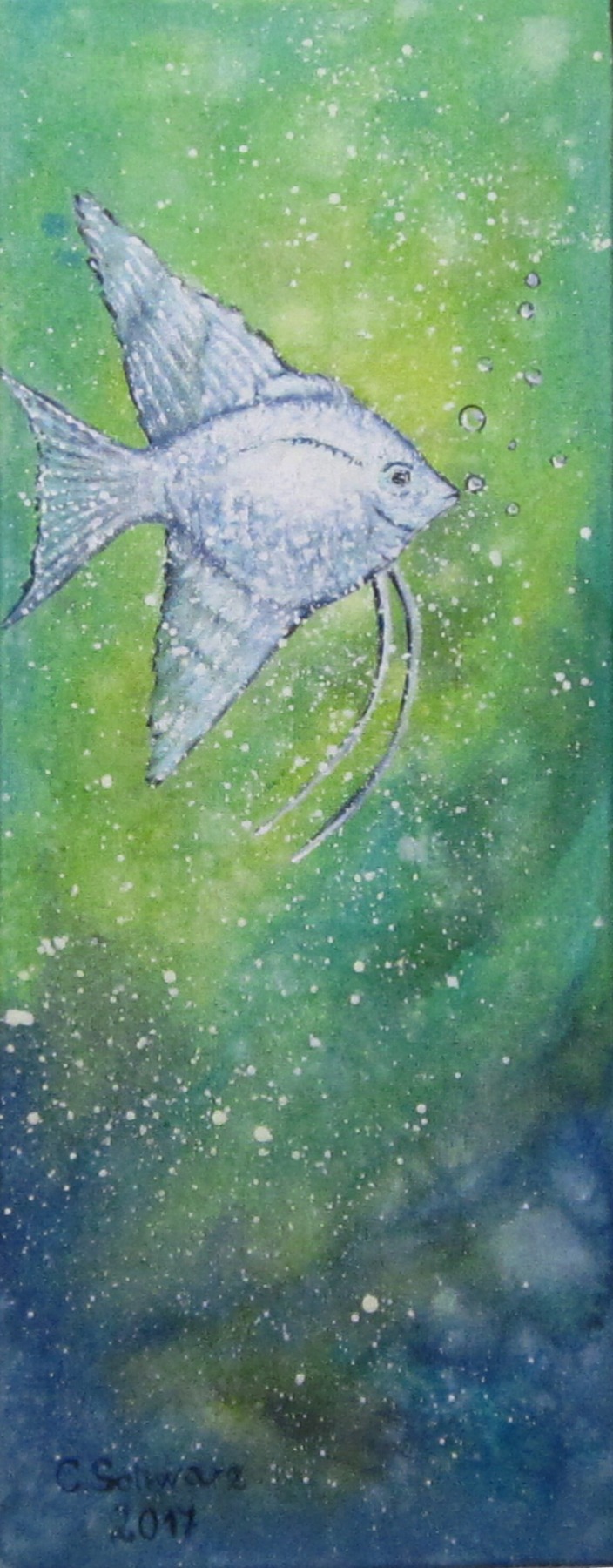 Acrylgemälde Skalar Abstrakt - Kunst Malerei Bild Fisch 20cmx50cm 2