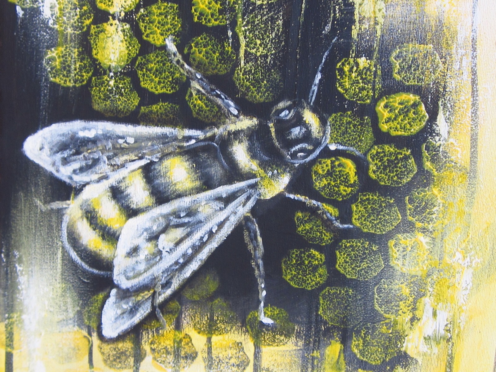 HONEY BEE - abstraktes Leinwandbild 50cmx40cm, moderne Kunst, Künstlerin Christiane Schwarz 3