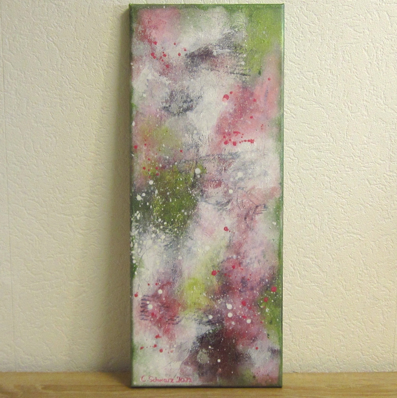 BLOOMING FOREST - abstrakte Acrylbilder 2-teiliges Set je 20cm breit und 50cm hoch, Künstlerin