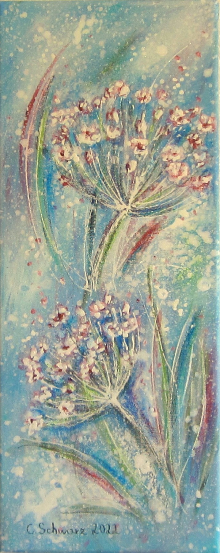 SCHWANENBLUME 20cmx50cm - modernes Blumenbild auf Leinwand von Christiane Schwarz 4