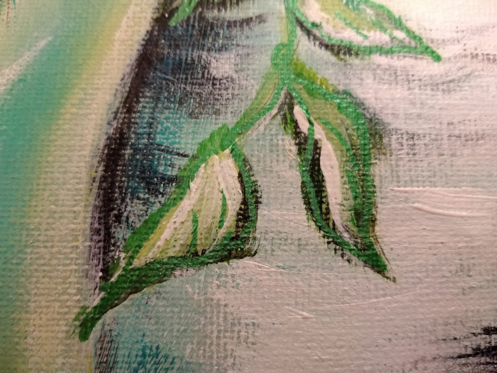 EISVOGEL IM FRÜHLINGSREGEN 30cmx30cm, gemalt in Acryl auf Leinwand gemalt von Christiane Schwarz 4