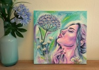 Agapanthus - Flower of Love: romantisches Frauenportrait mit Schmucklilie von Christiane Schwarz 8