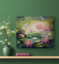 FAIRY POND - mystisches Acrylgemälde auf Leinwand von der Künstlerin Christiane Schwarz