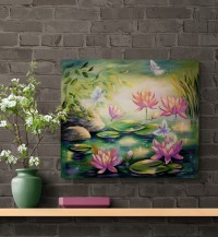 FAIRY POND - mystisches Acrylgemälde auf Leinwand von der Künstlerin Christiane Schwarz 2