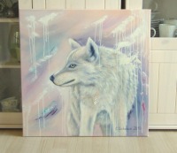 Acrylgemälde Die Wölfin - Kunst Abstrakt Bild Malerei Wolf 60cmx60cm 4