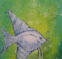 Acrylgemälde Skalar Abstrakt - Kunst Malerei Bild Fisch 20cmx50cm 3