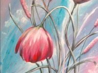 Acrylgemälde Swinging meadow flowers - farbenfrohes Mohnblumenbild von Christiane Schwarz