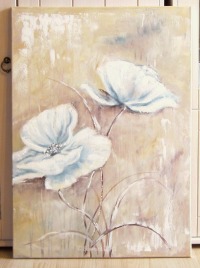 VINTAGE POPPIES abstraktes Leinwandbild 50cmx70cm, moderne Kunst, Mohnblumenbild, Künstlerin