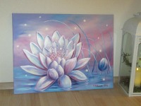 MAGIC WATERLILY - tolles Leinwandbild 80cmx60cm, Künstlerin Christiane Schwarz