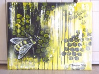 HONEY BEE - abstraktes Leinwandbild 50cmx40cm, moderne Kunst, Künstlerin Christiane Schwarz 2