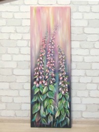 FOXGLOVES - abstraktes, handgemaltes Acrylgemälde mit Fingerhüten von Christiane Schwarz 2