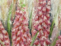 PERLHYAZINTHEN - wunderschönes Frühlingsblumenbild 40cm x 40cm mit Glitter, Acrylmalerei