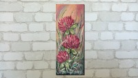 KLEEBLÜTEN TRIO 20cm x 50cm - Original Acrylgemälde mit Metallikeffekten und Glitter 2