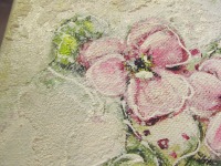 ROSA STIEFMÜTTERCHEN - kleines Stiefmütterchenbild auf Leinwand je 20cmx20cm mit Glitter und