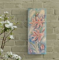 SUMPFGLADIOLEN 20cmx50cm - modernes Blumenbild auf Leinwand von Christiane Schwarz