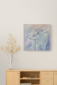 Acrylgemälde Die Wölfin - Kunst Abstrakt Bild Malerei Wolf 60cmx60cm